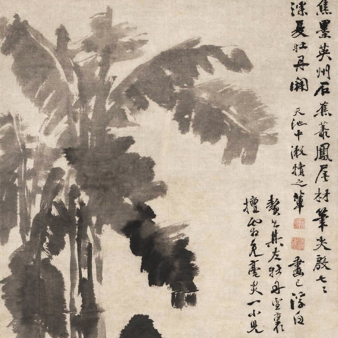 【牡丹蕉石图】